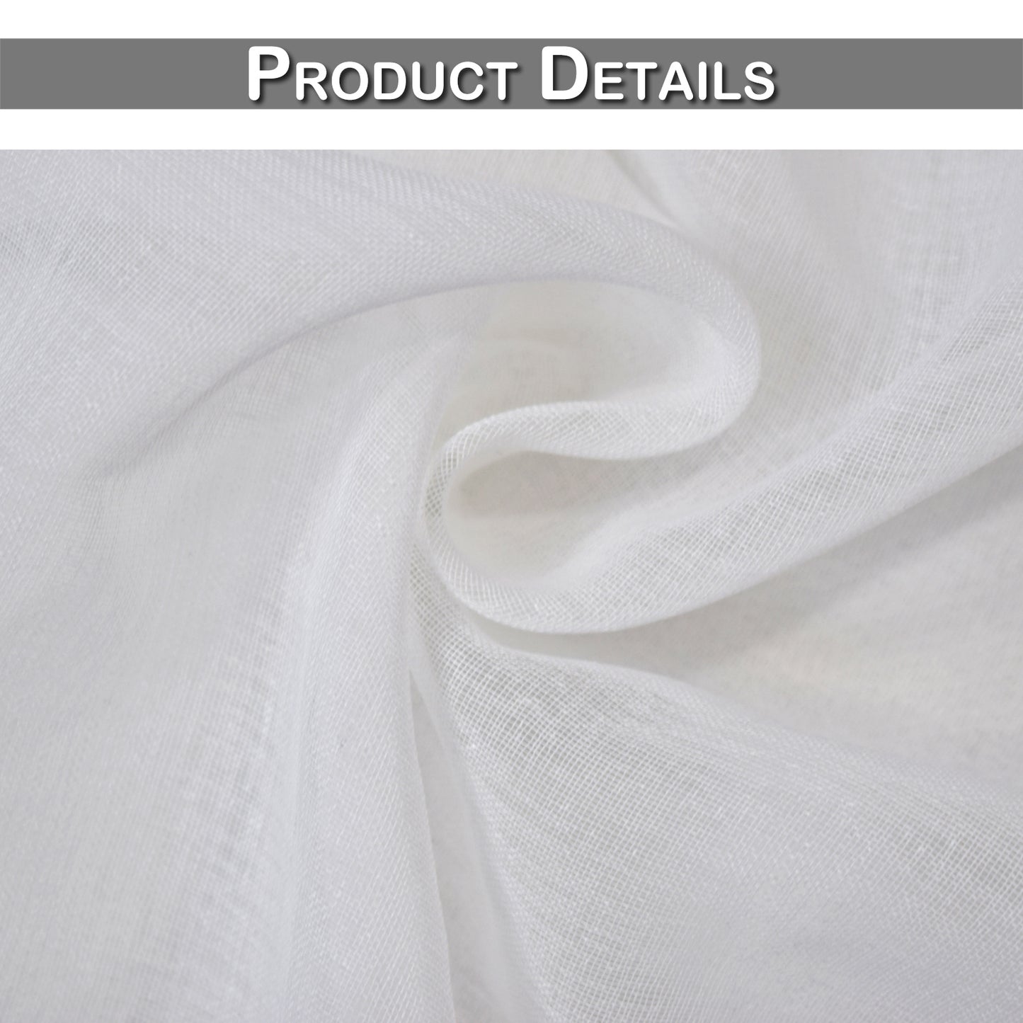 Outdoor Gardine Voile Weiß Winddicht und Wasserabweisend mit Ösen oben und unten 1 Panel