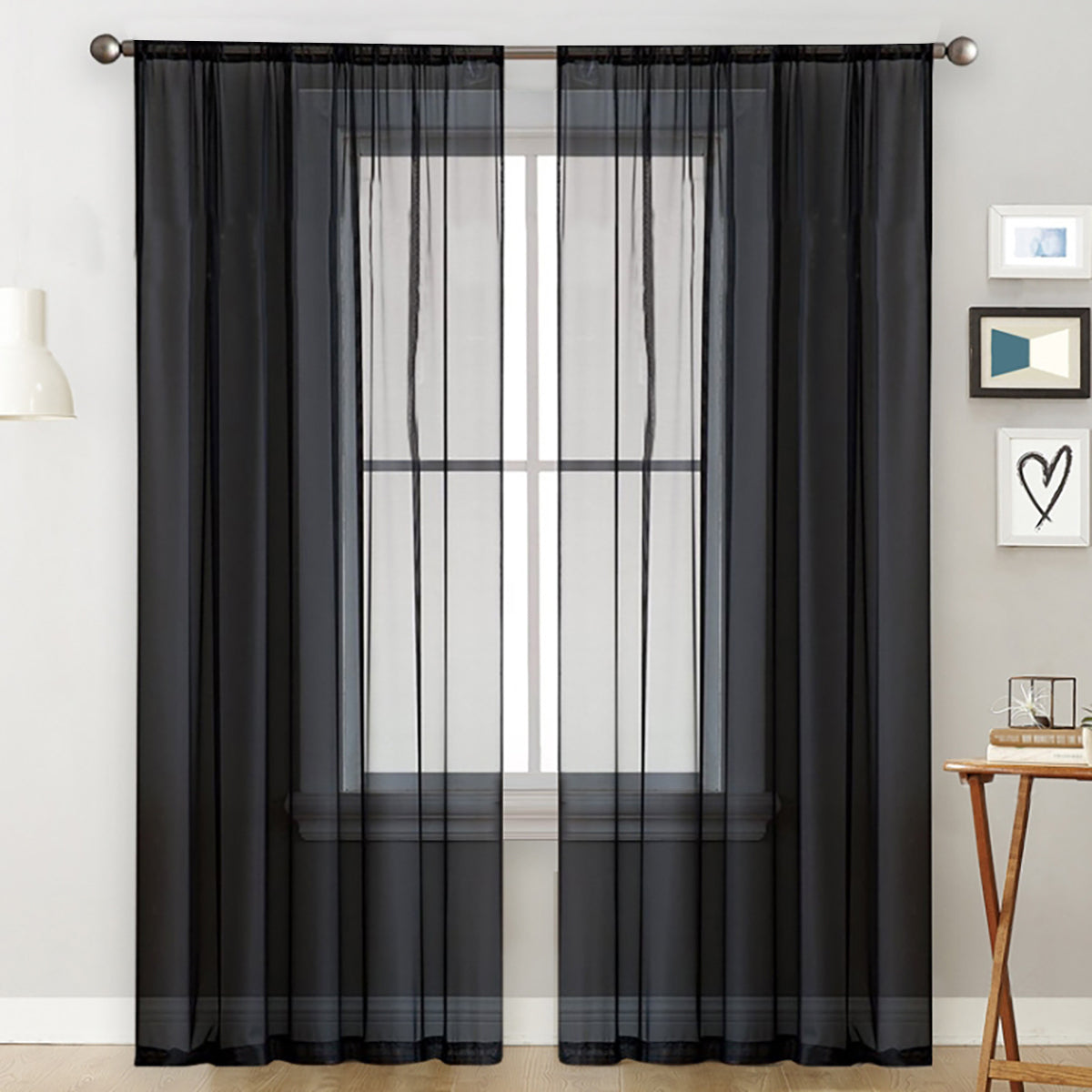 Transparente Gardine Voile Tüll Halbtransparent Stangentasche 1 Panel wählbar