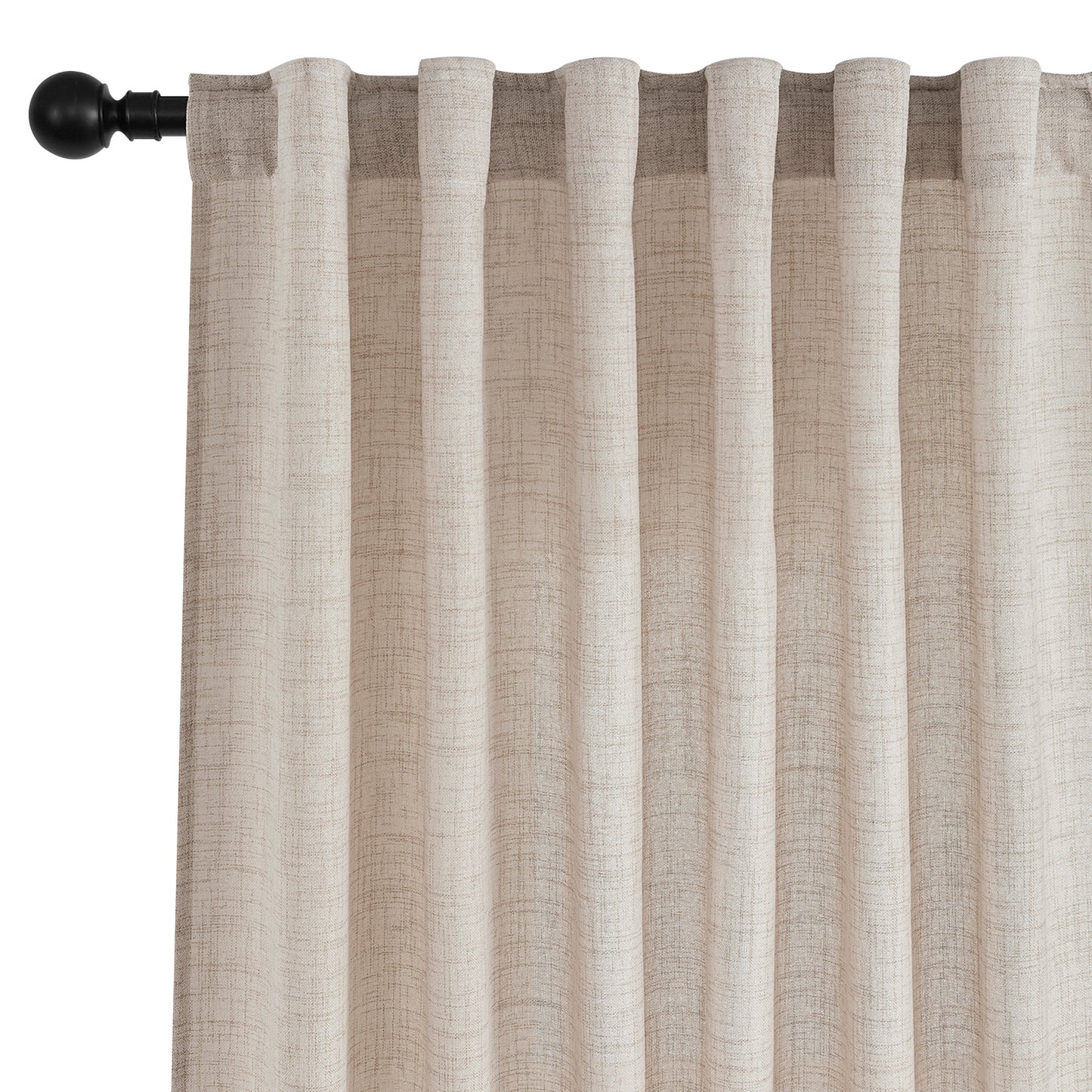 Rideau vintage aspect lin extra large couleur naturelle 1 panneau
