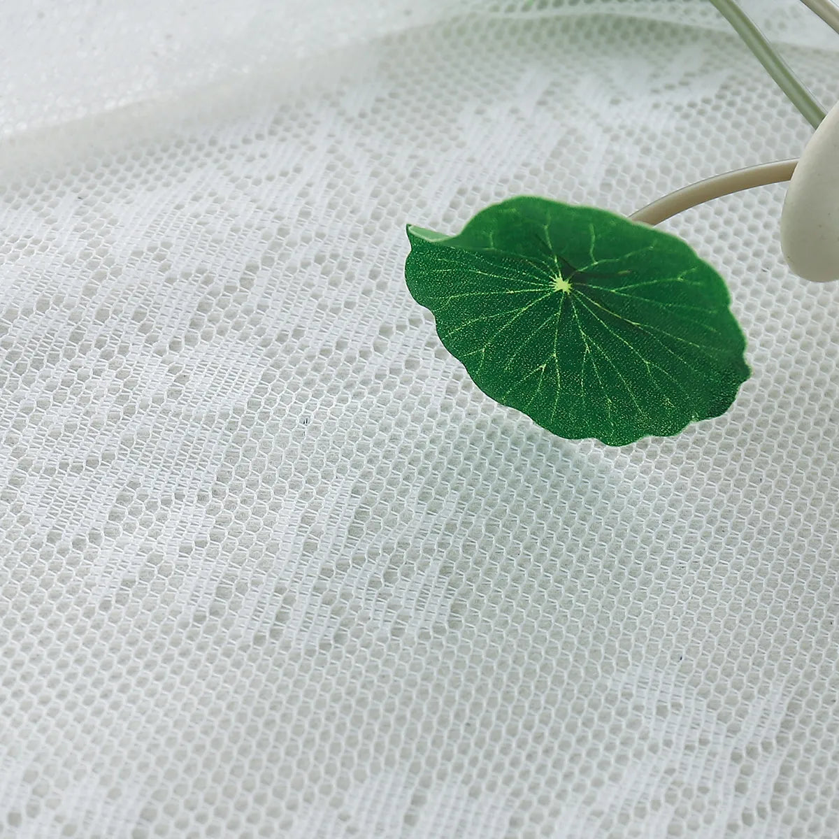 Transparente Gardine mit Blumenmuster – Spitze, Weiß, Rod Pocket