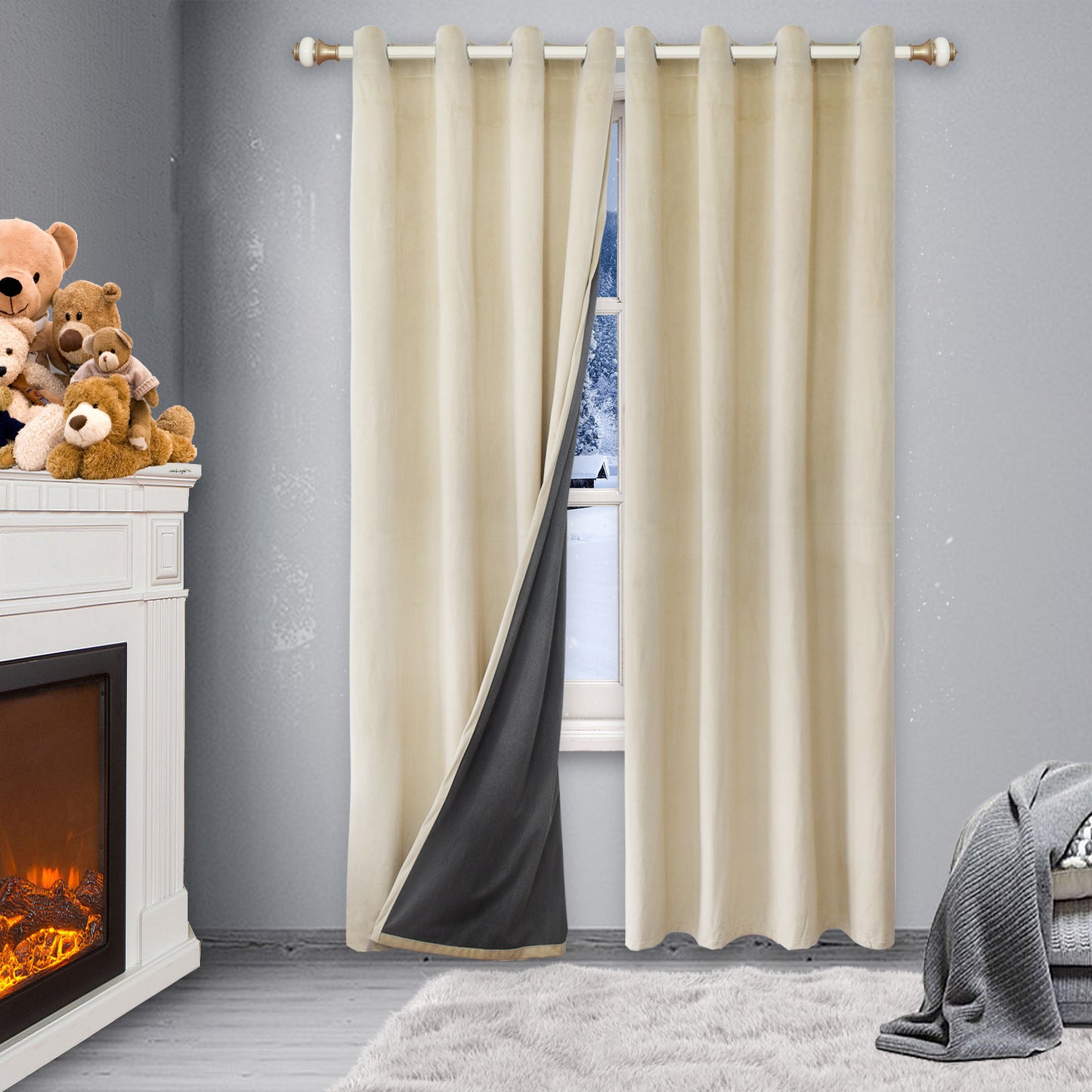 Blackout Curtain Velvet Heavy Elegant Thermal Curtain 1 Panel