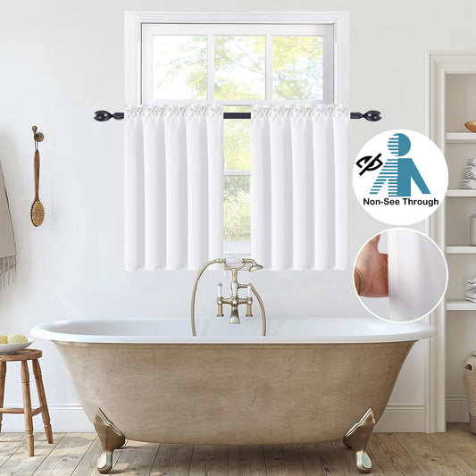 Waterproof short curtain – white, privacy and translucent