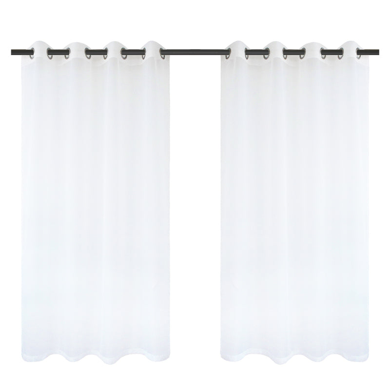 Outdoor Gardine Voile Weiß Transparent und Wasserabweisend mit Ösen 1 Panel