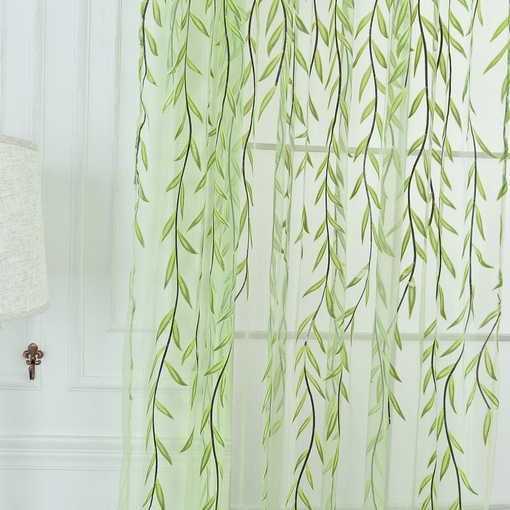 Transparente Gardine mit Weidenblatt-Muster – Voile, lichtdurchlässig