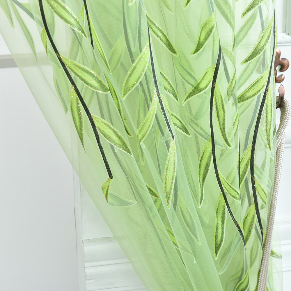 Transparente Gardine mit Weidenblatt-Muster – Voile, lichtdurchlässig