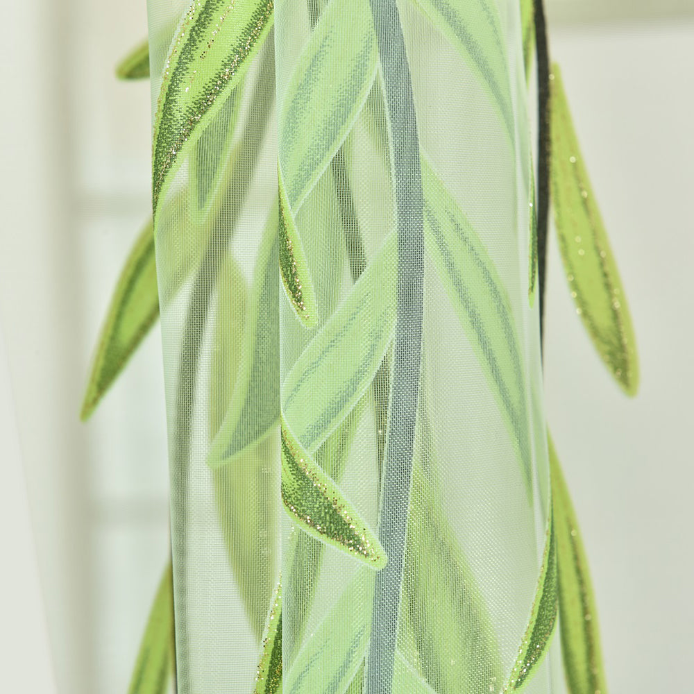 Transparente Gardine mit Weidenblatt-Muster – Voile, lichtdurchlässig