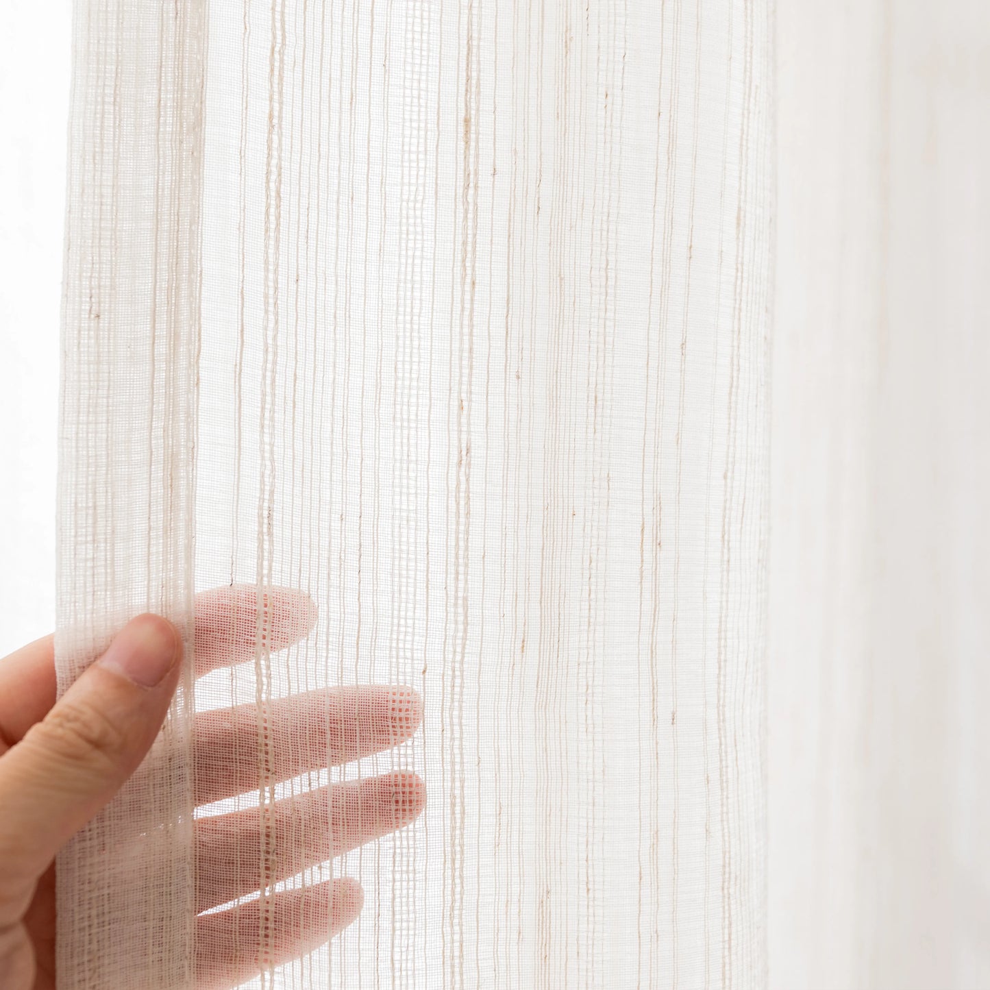 Voilage transparent à la texture lin naturel – Serena