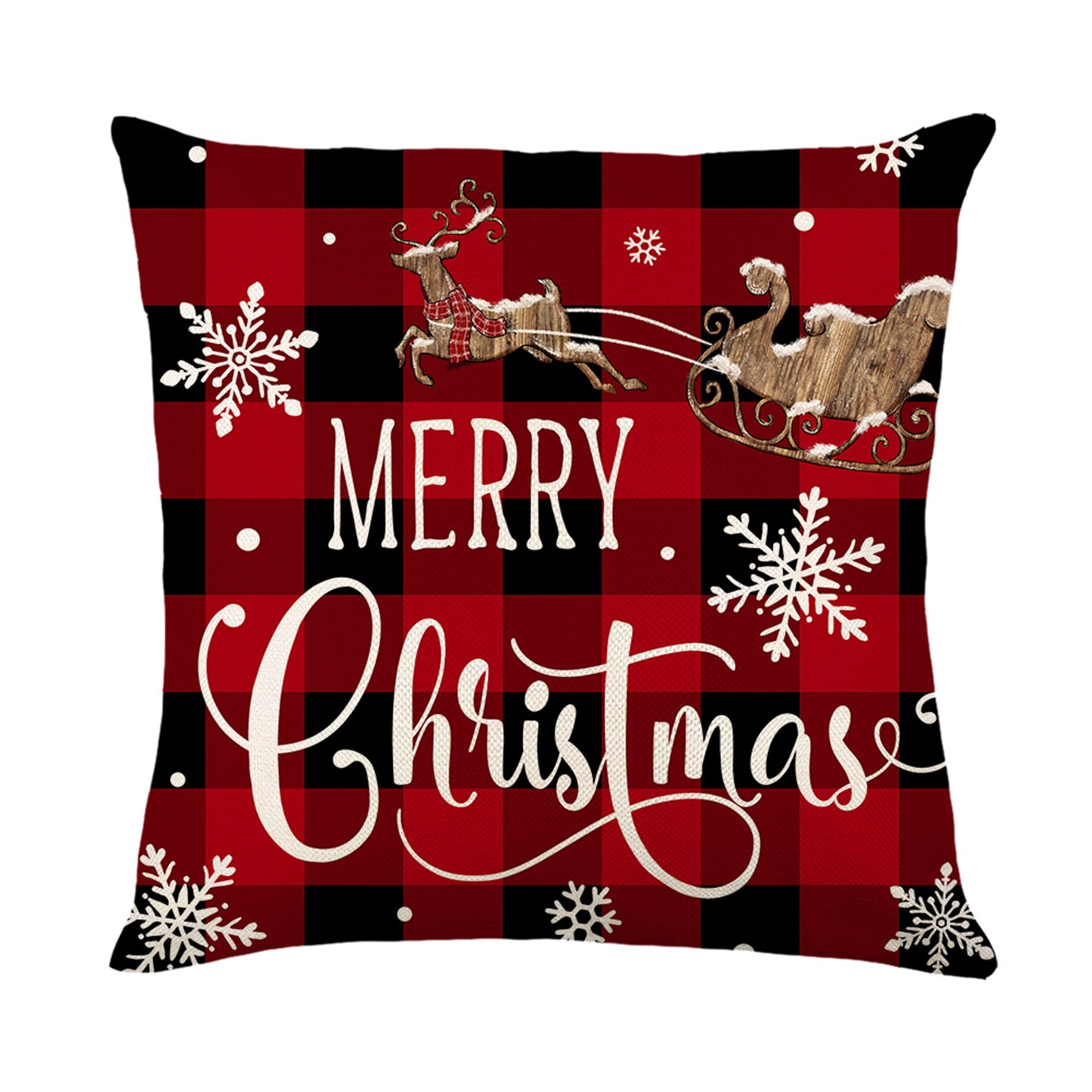 4er-Set Weihnachts-Kissenbezüge aus Leinen – Softe Dekokissen für Sofa und Bett (45×45 cm)