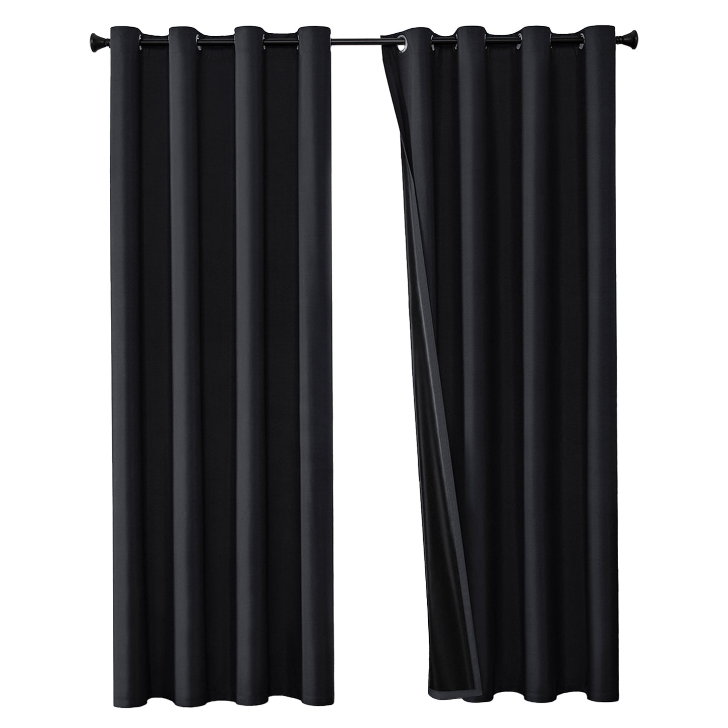 Set of 2 ultra-lightweight 100% blackout curtains with eyelets for bedrooms and living rooms
