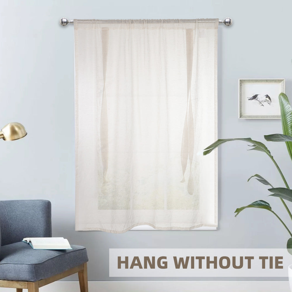 1 Panel Vintage Cream Tie Up Door Curtains