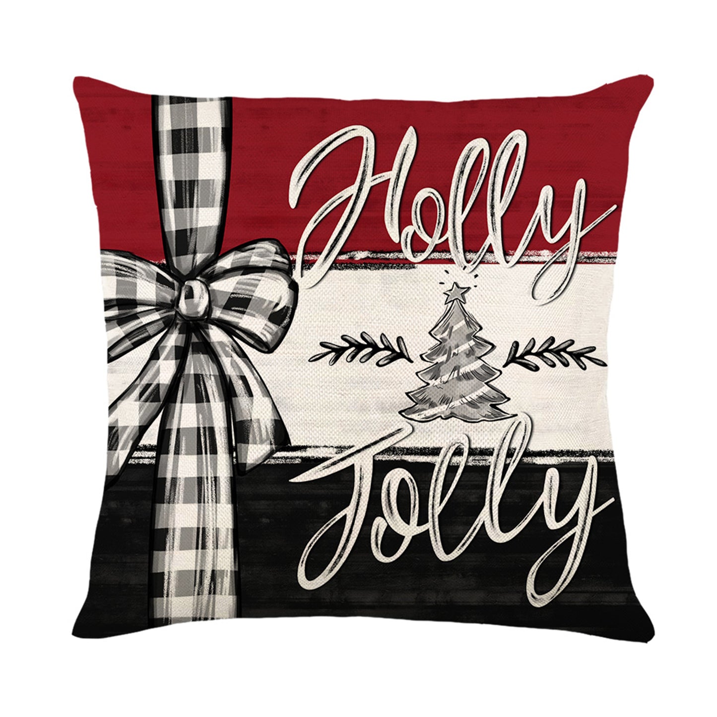4er-Set Weihnachts-Kissenbezüge aus Leinen – Softe Dekokissen für Sofa und Bett (45×45 cm)