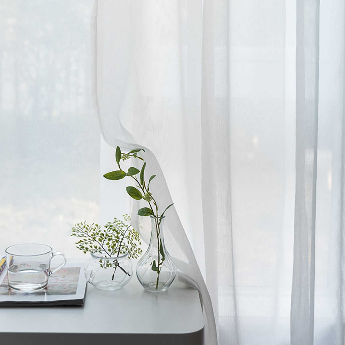 Transparente Gardine Voile Tüll Halbtransparent Stangentasche 1 Panel wählbar
