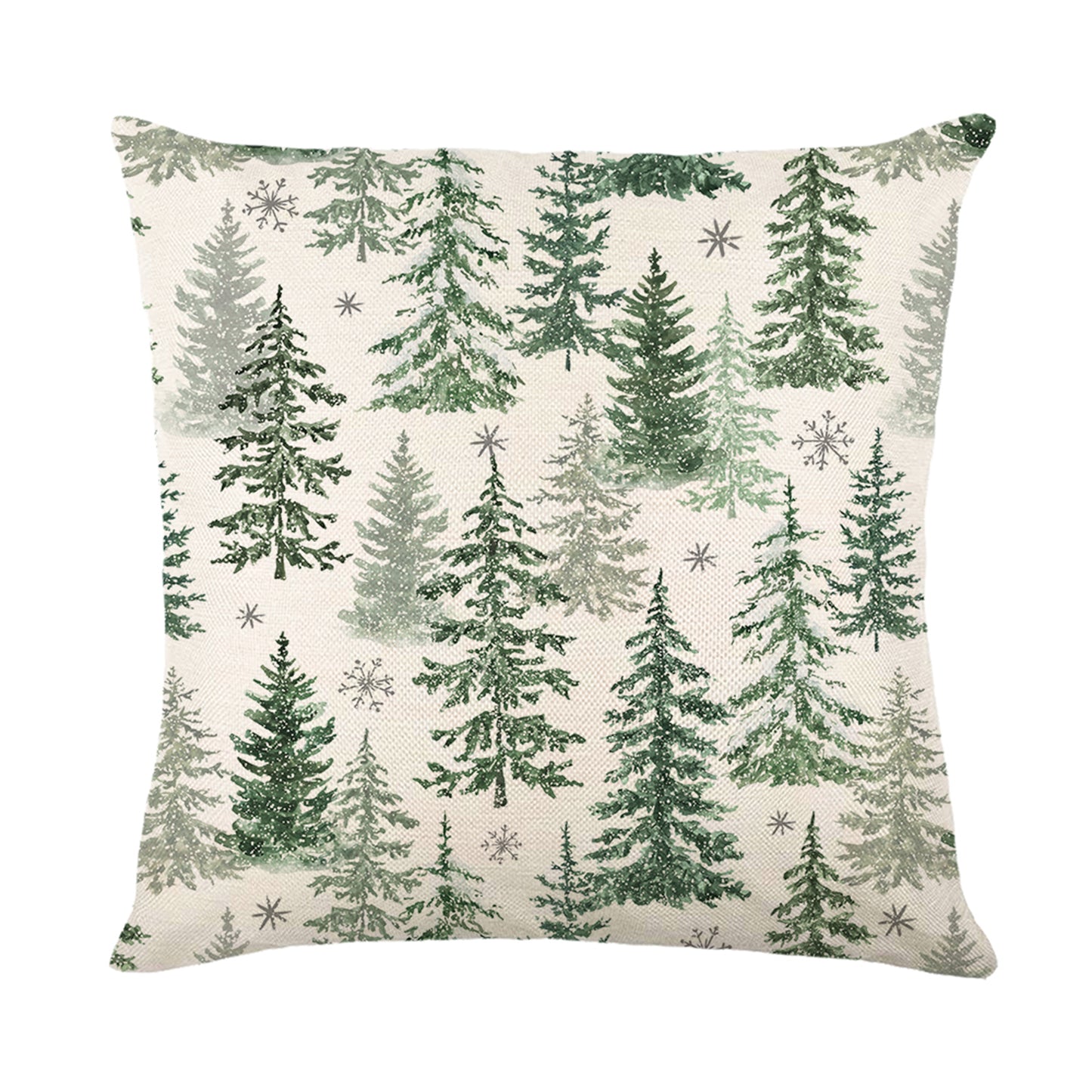 4er-Set Weihnachts-Kissenbezüge aus Leinen – Softe Dekokissen für Sofa und Bett (45×45 cm)