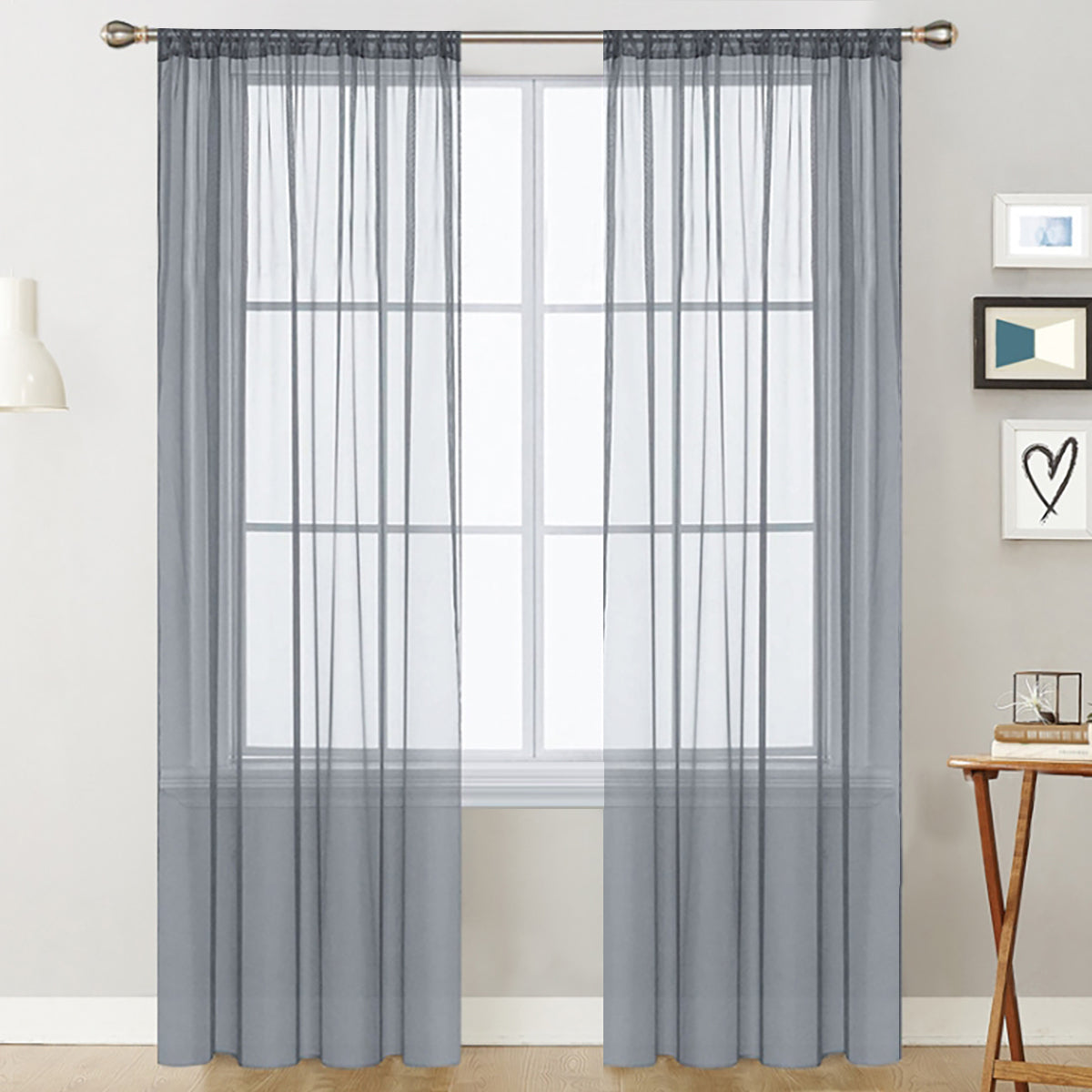 Transparente Gardine Voile Tüll Halbtransparent Stangentasche 1 Panel wählbar