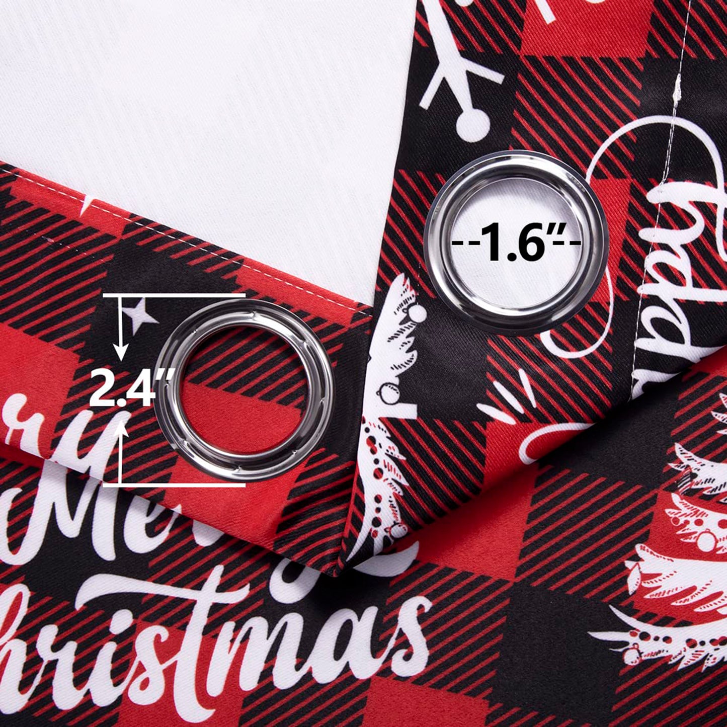 Weihnachtsvorhang Rot Schwarz Kariert 2er Set mit Ösen