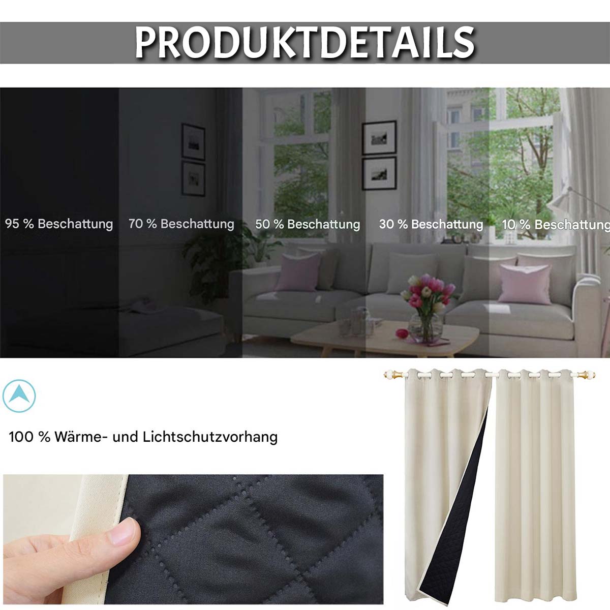 Blackout Curtain Quilted 100 Percent Blackout Thermal Curtain 1 Panel