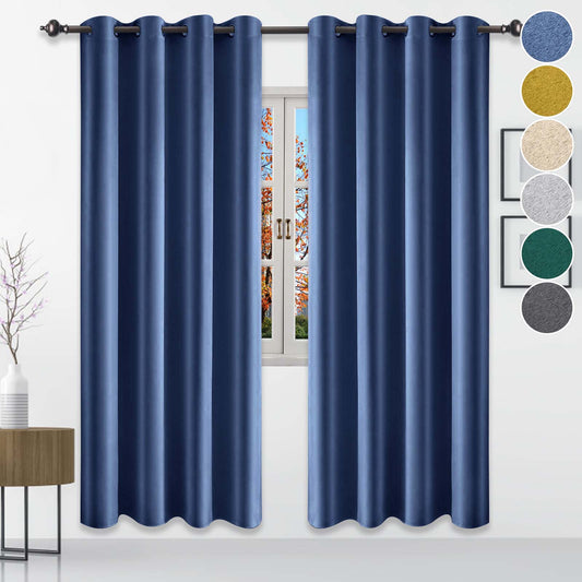 Satin curtain opaque, with eyelets