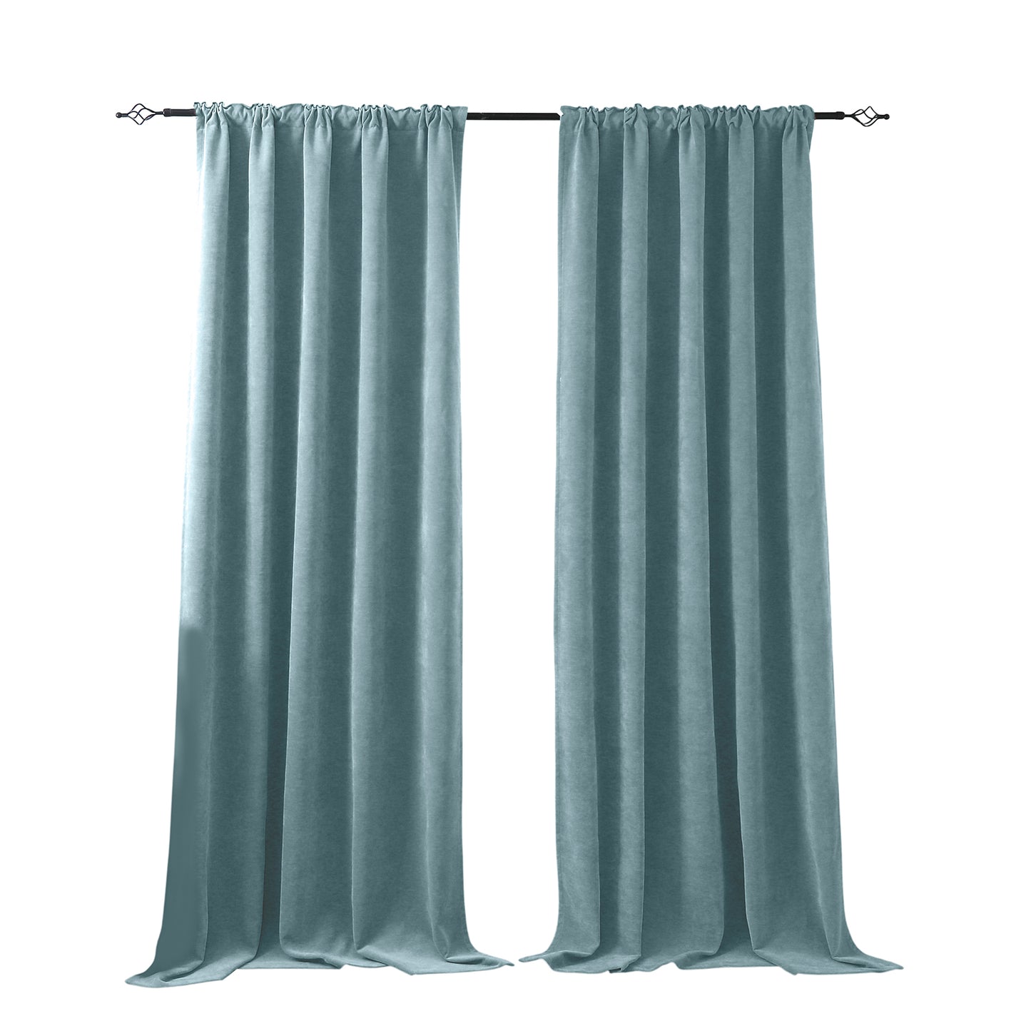 2 Blackout Curtains Chenille 510 GSM Thermal Curtain Light-blocking with Multifunction Tape