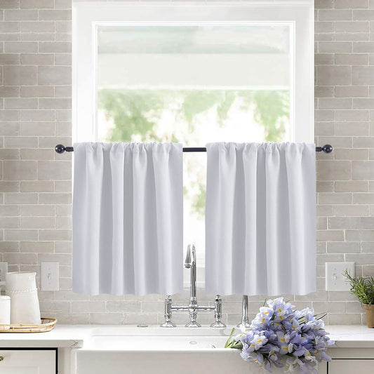 Short blackout curtain with waffle texture – 3 sizes, rod pocket