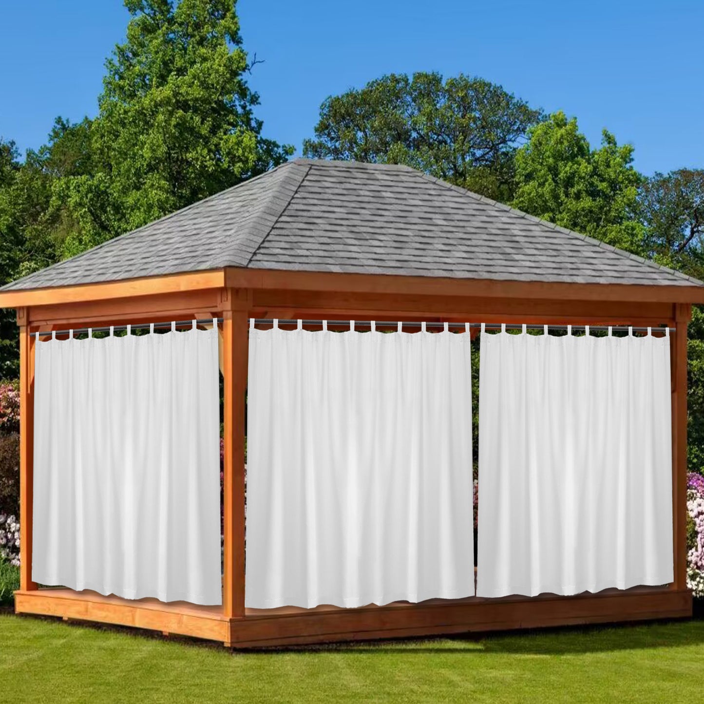 Extra Breiter Outdoor Vorhang – Wasserdicht und Blickdicht, Tap Top, 254 cm Breite