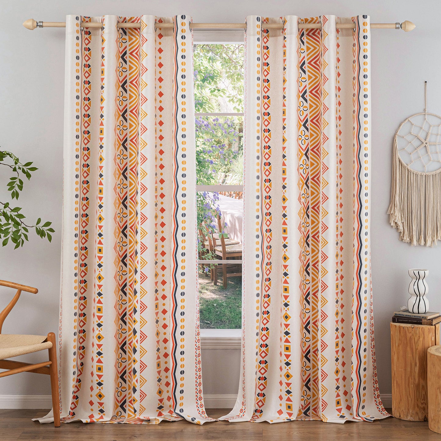 Patio Waterproof Outdoor Curtain Eyelet 2 Panels