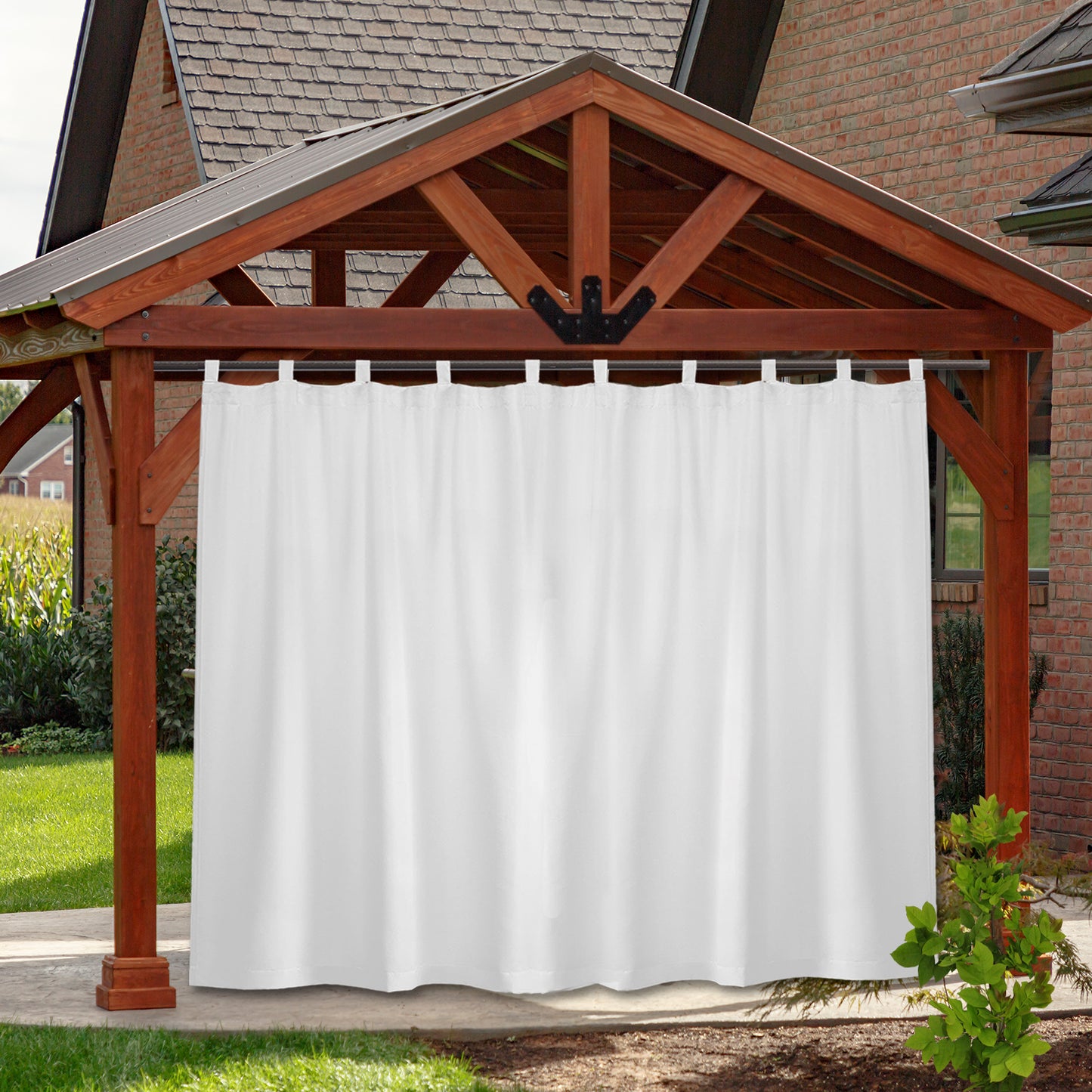 Extra Breiter Outdoor Vorhang – Wasserdicht und Blickdicht, Tap Top, 254 cm Breite
