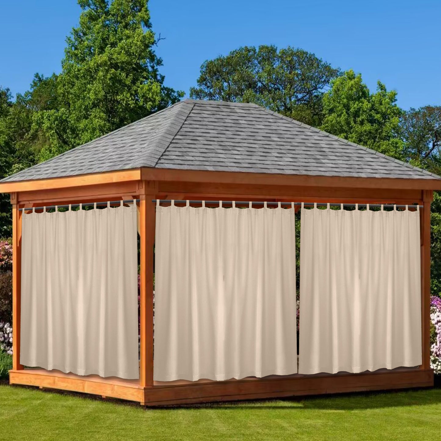 Extra Breiter Outdoor Vorhang – Wasserdicht und Blickdicht, Tap Top, 254 cm Breite