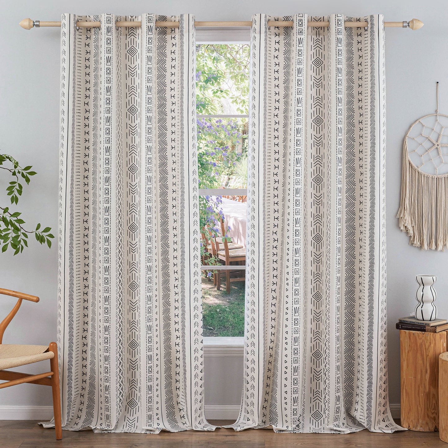 Patio Waterproof Outdoor Curtain Eyelet 2 Panels