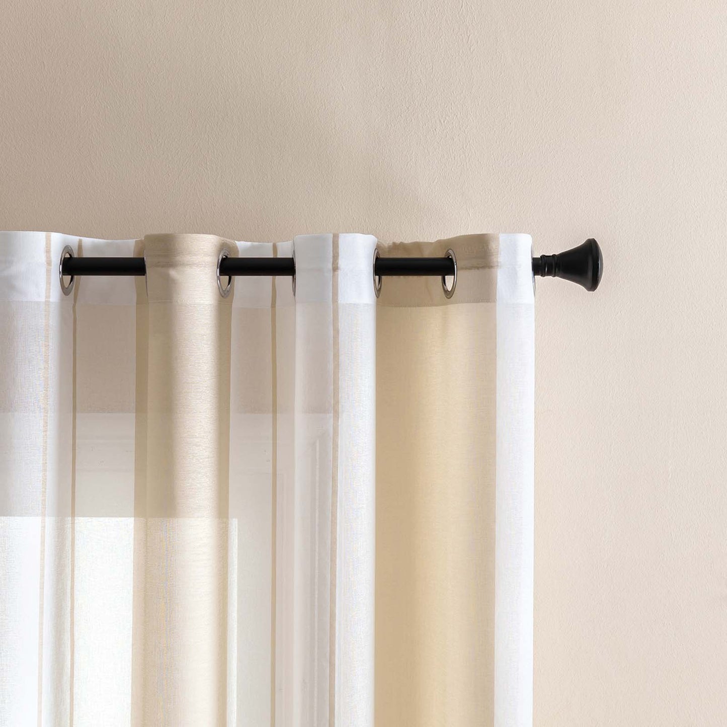 Transparente Gardine mit Streifenmuster – 2er Set, 140 cm Breite