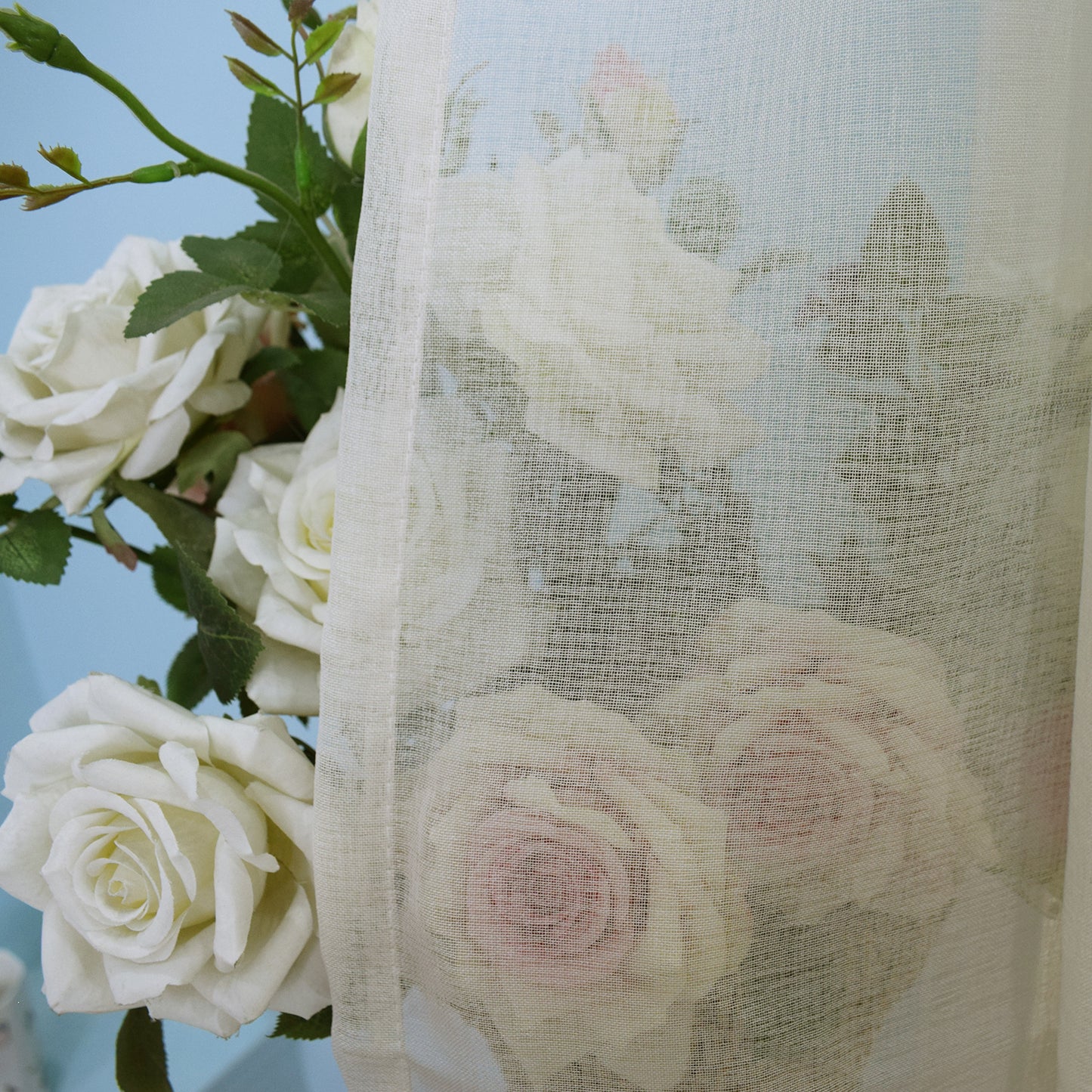 Outdoor Gardine – Wasserdichtes Voile, Tap Top, Weiß, 132 cm Breite