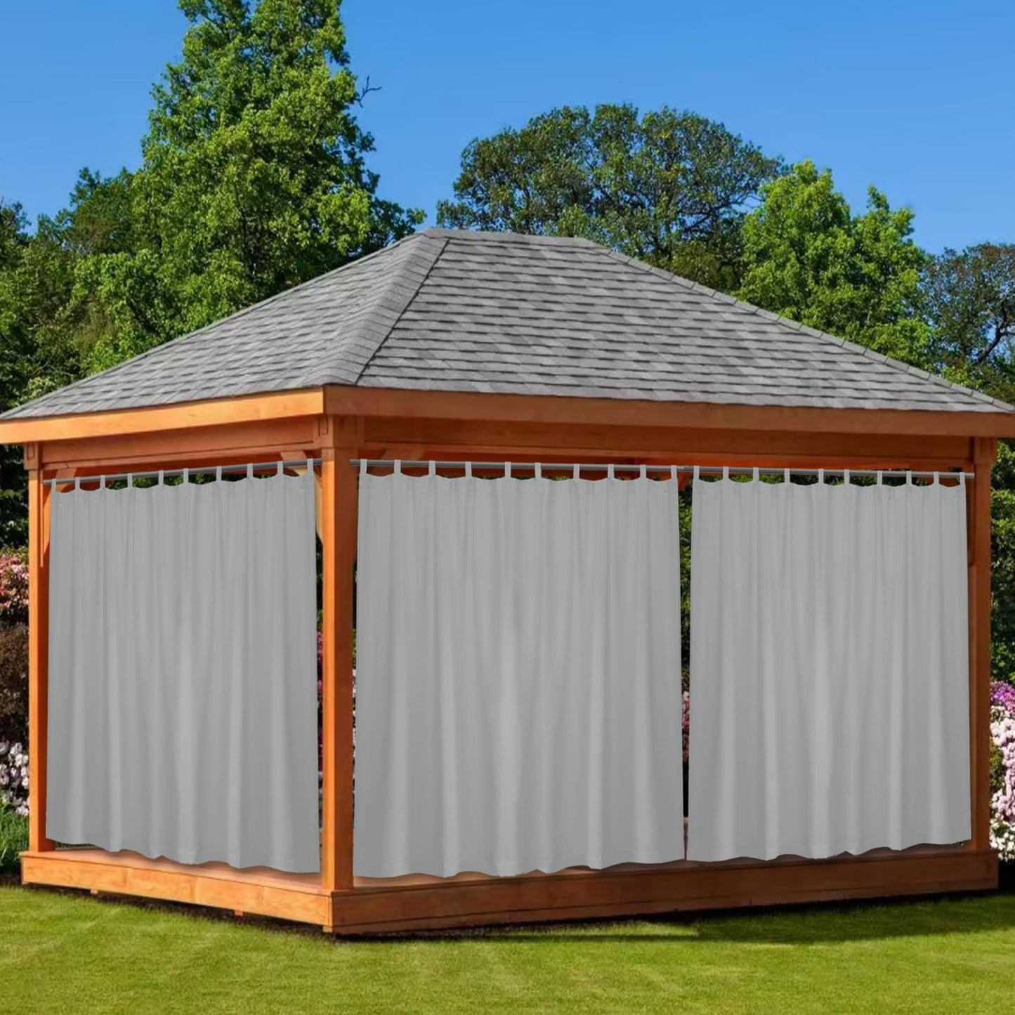 Extra Breiter Outdoor Vorhang – Wasserdicht und Blickdicht, Tap Top, 254 cm Breite
