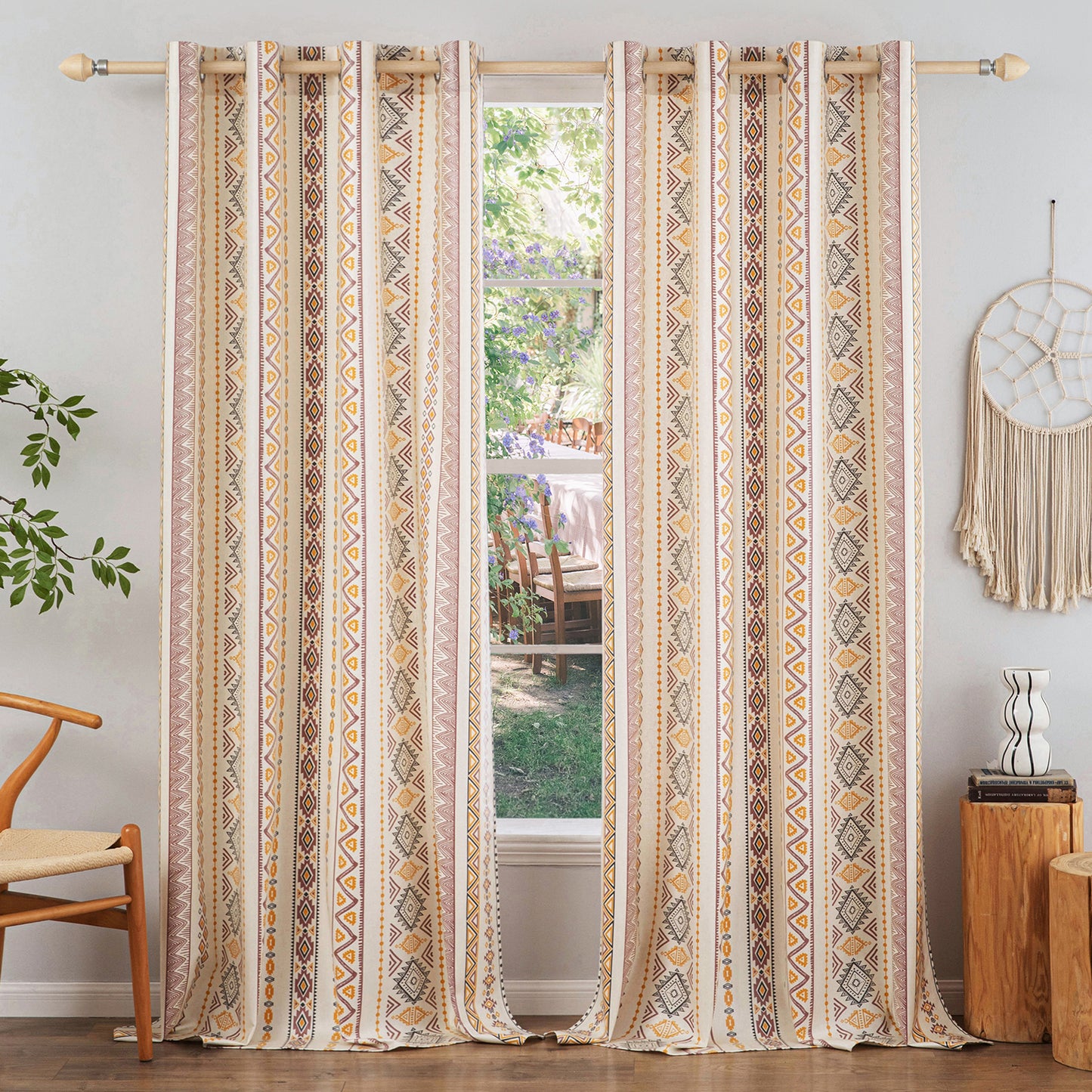 Patio Waterproof Outdoor Curtain Eyelet 2 Panels