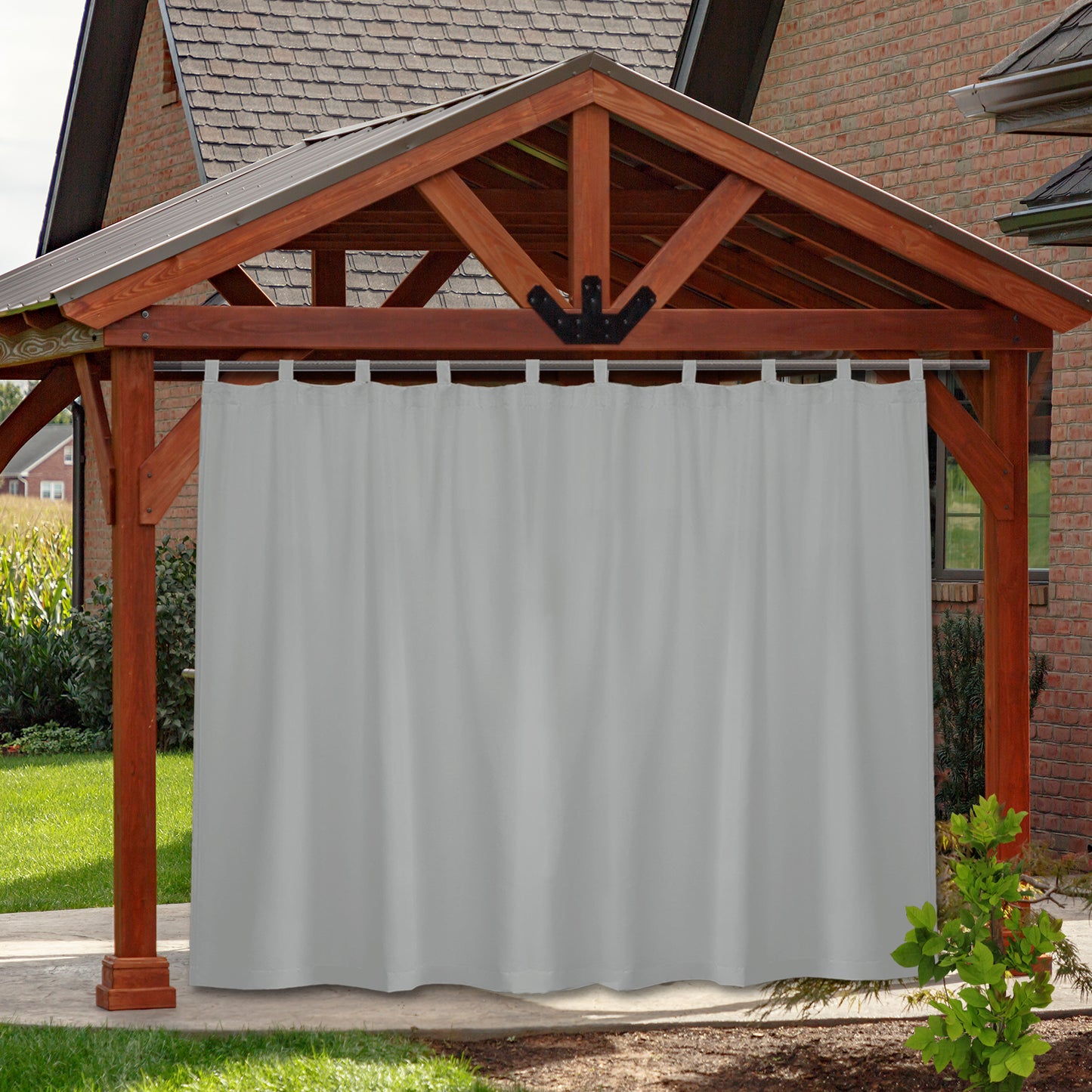 Extra Breiter Outdoor Vorhang – Wasserdicht und Blickdicht, Tap Top, 254 cm Breite