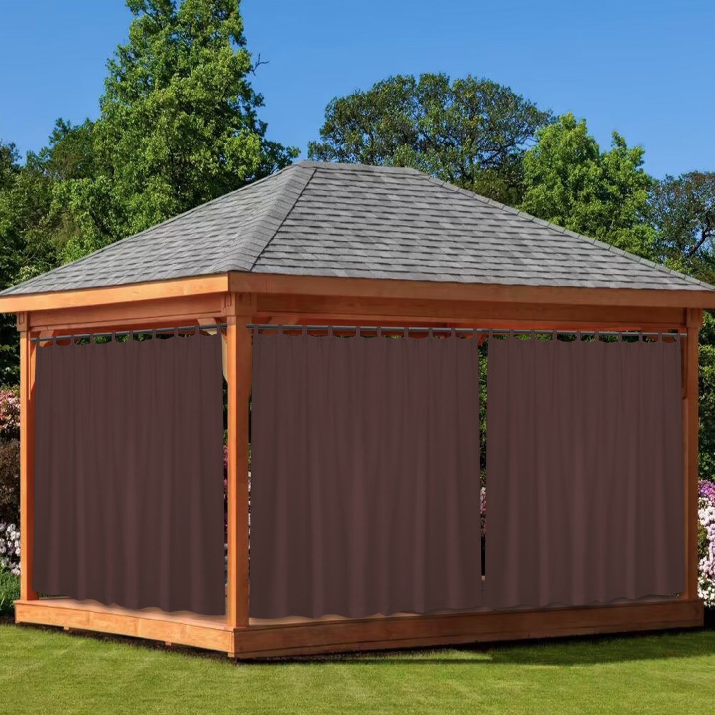Extra Breiter Outdoor Vorhang – Wasserdicht und Blickdicht, Tap Top, 254 cm Breite