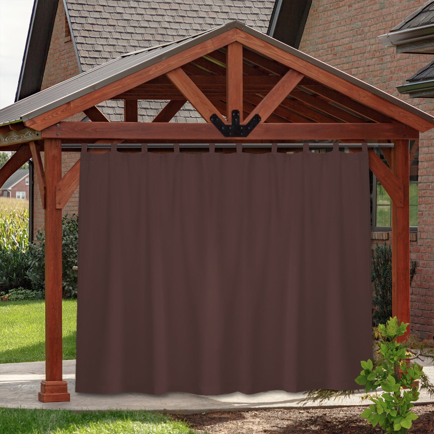 Extra Breiter Outdoor Vorhang – Wasserdicht und Blickdicht, Tap Top, 254 cm Breite