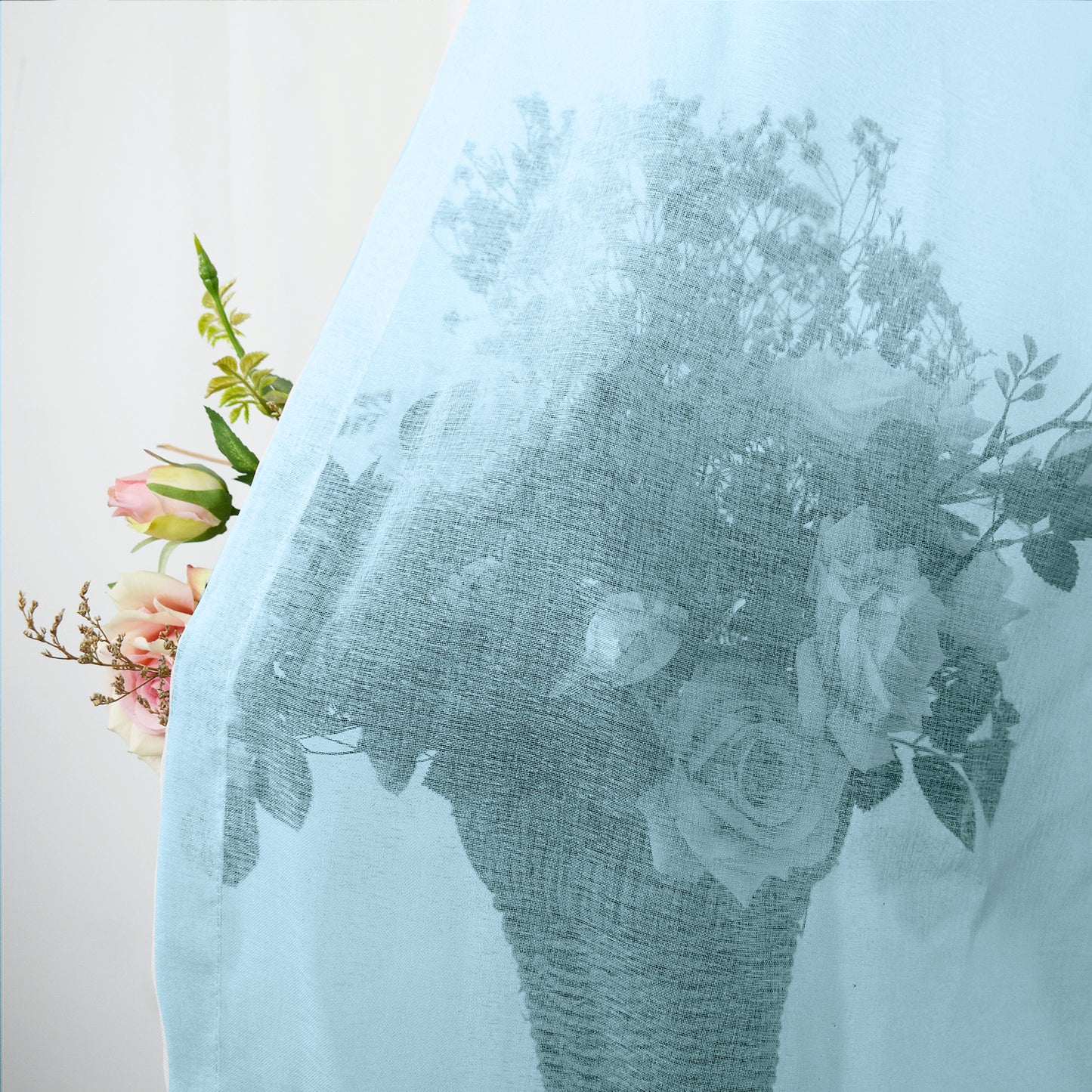 Outdoor Gardine – Wasserdichtes Voile, Tap Top, Weiß, 132 cm Breite