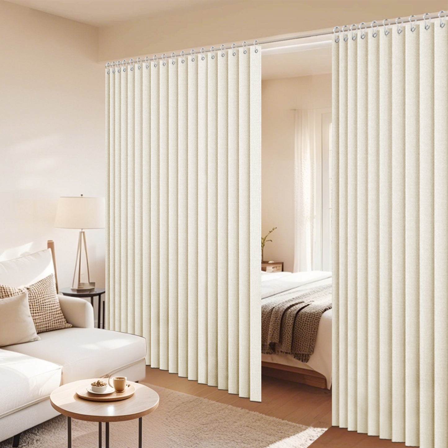 Extra Breite Leinenoptik-Vorhang · Wasserdicht · Indoor und Outdoor