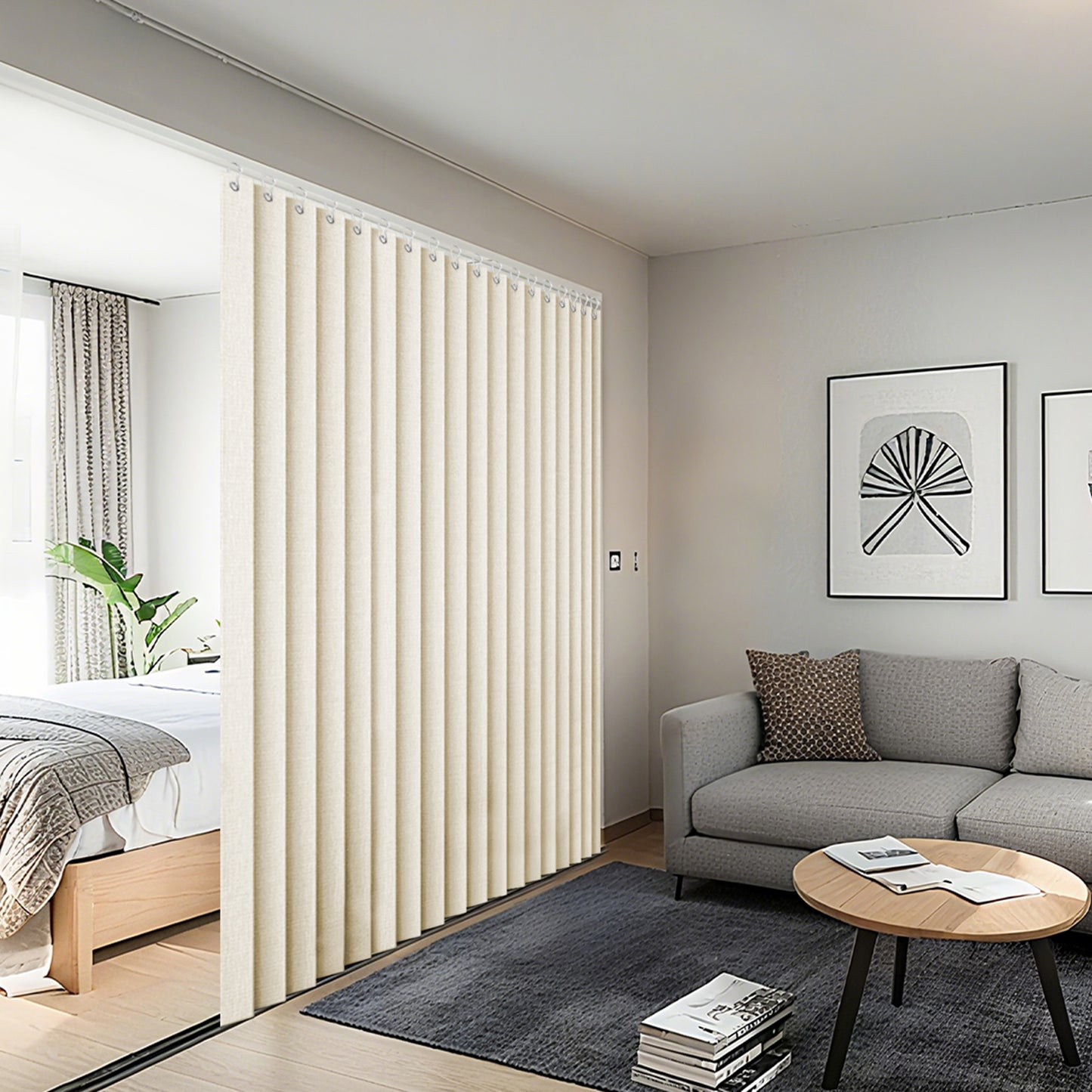 Extra Breite Leinenoptik-Vorhang · Wasserdicht · Indoor und Outdoor