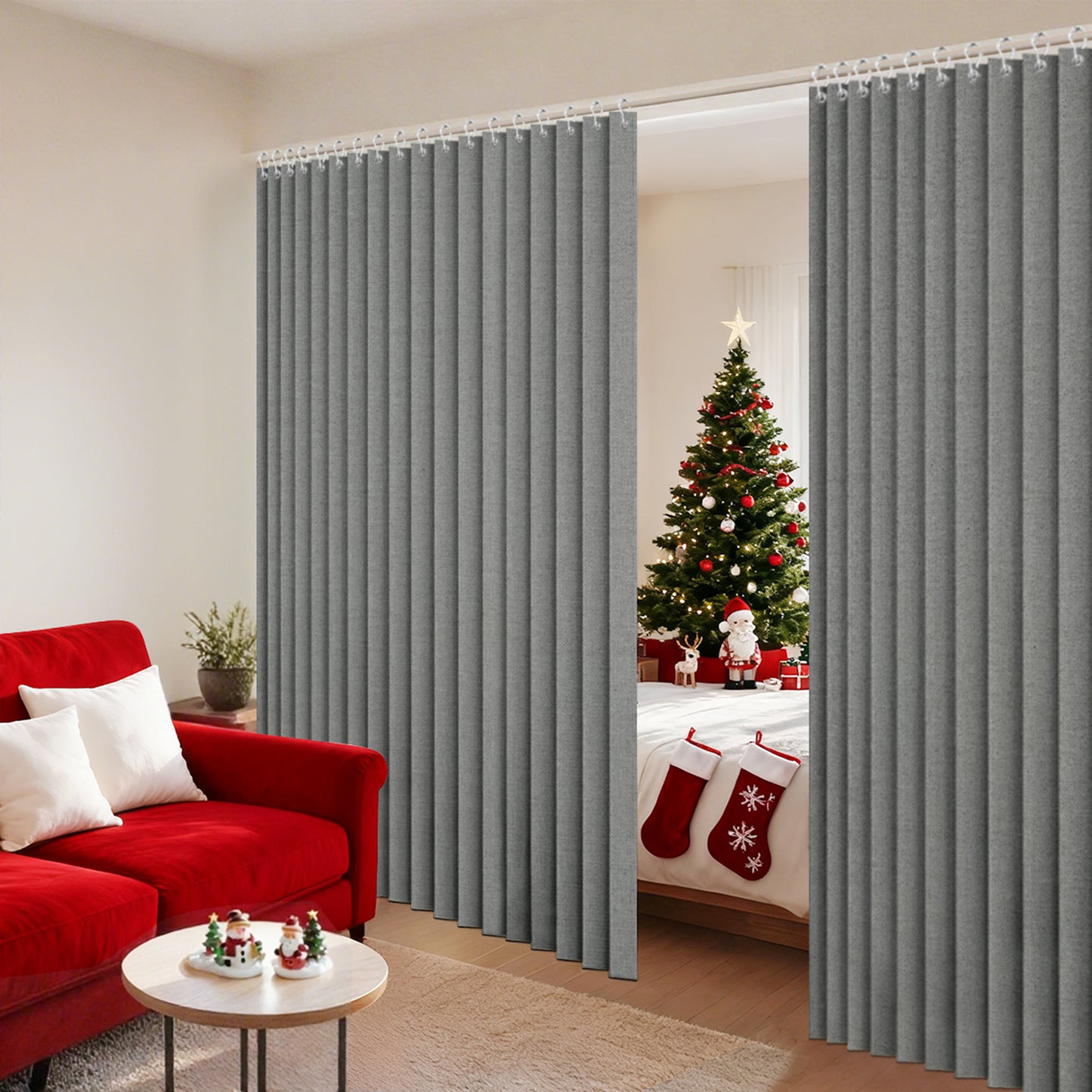 Extra Breite Leinenoptik-Vorhang · Wasserdicht · Indoor und Outdoor