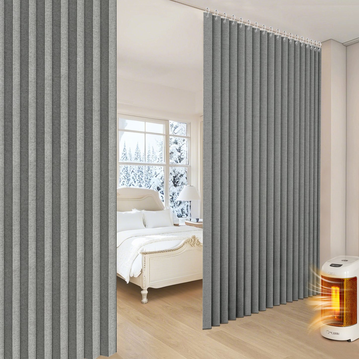 Extra Breite Leinenoptik-Vorhang · Wasserdicht · Indoor und Outdoor