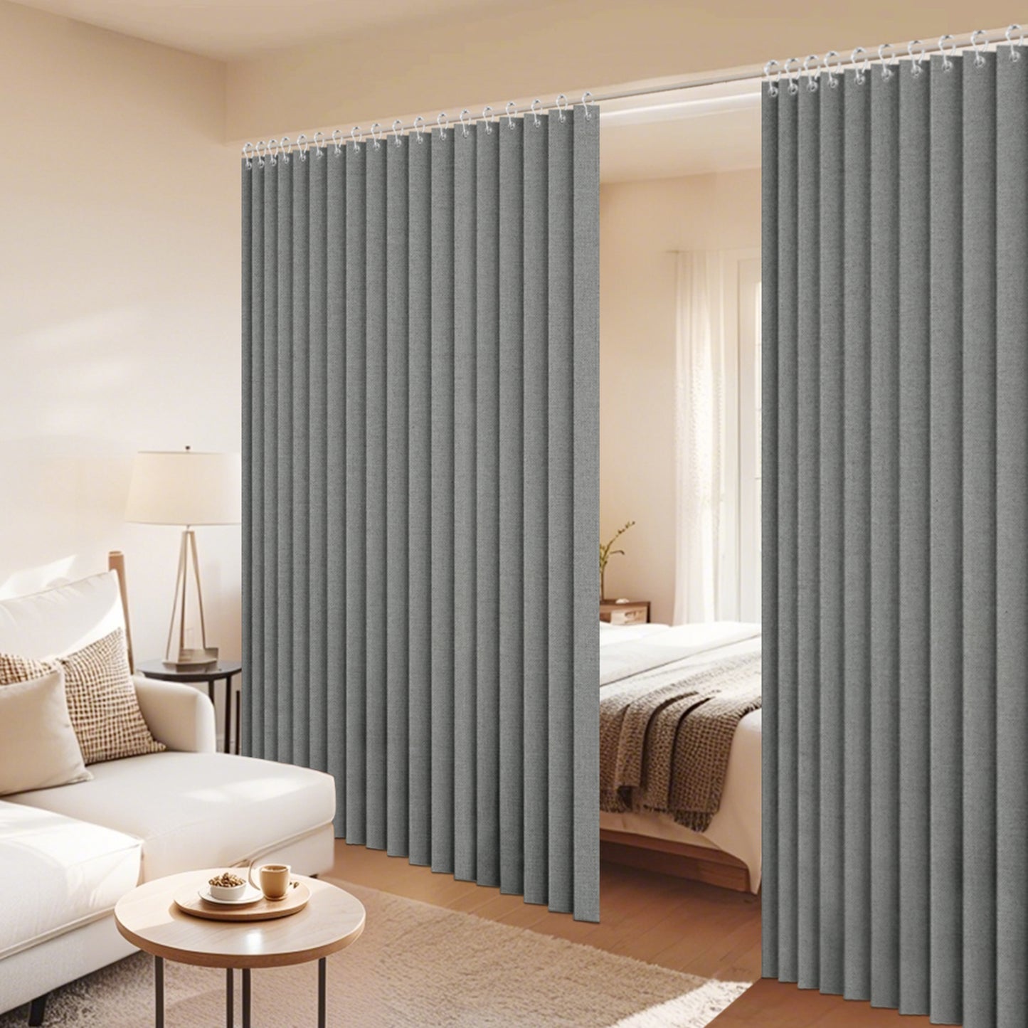 Extra Breite Leinenoptik-Vorhang · Wasserdicht · Indoor und Outdoor