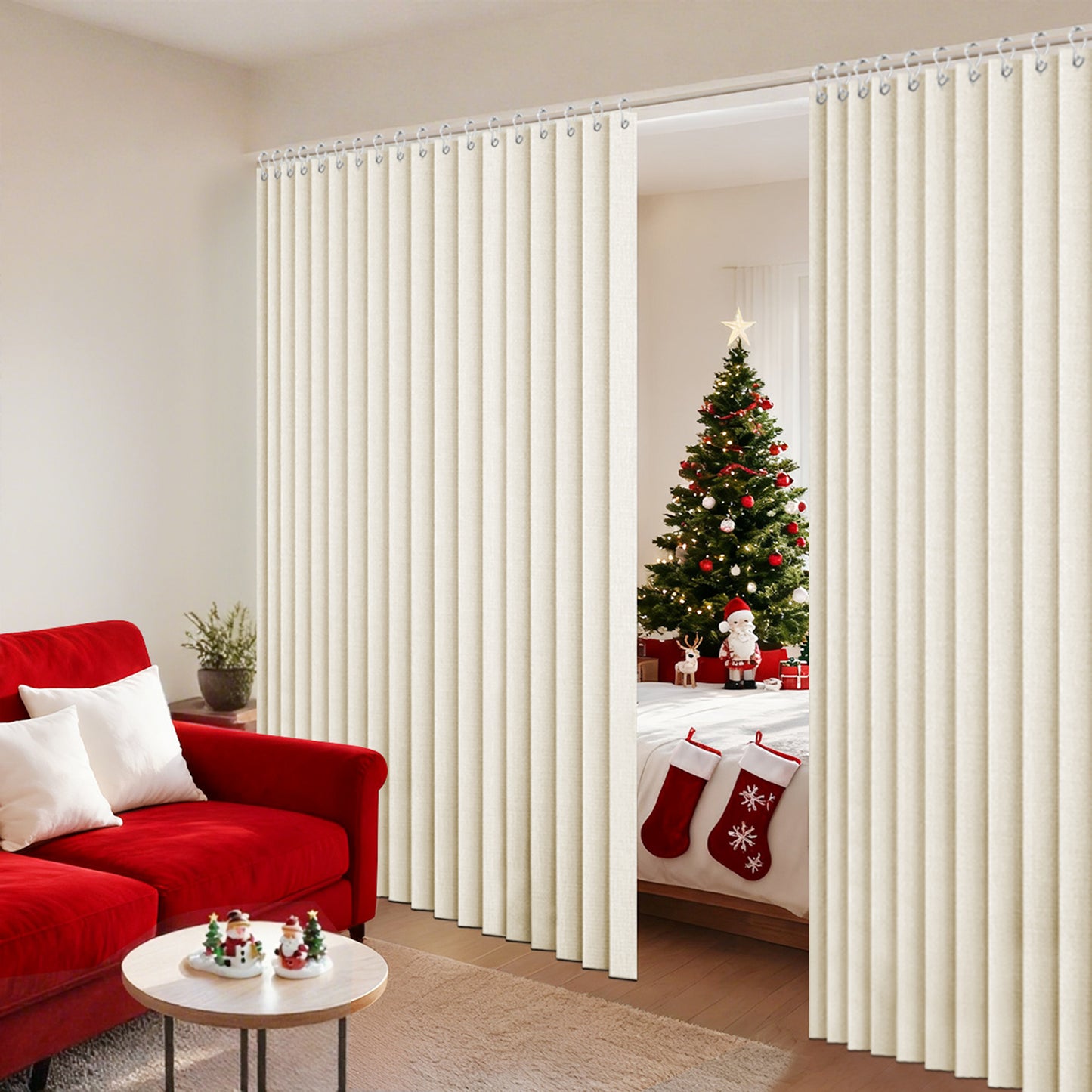 Extra Breite Leinenoptik-Vorhang · Wasserdicht · Indoor und Outdoor