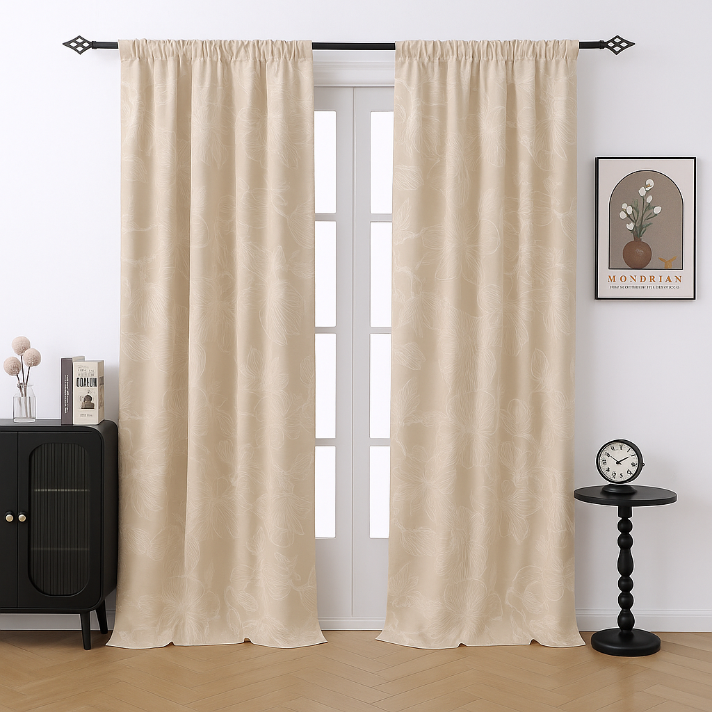Custom-made floral curtains · Magnolia