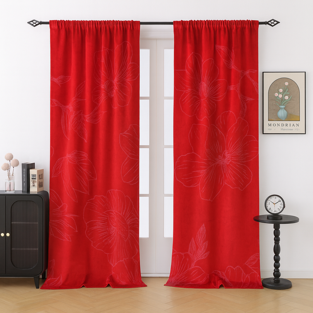 Custom-made floral curtains · Magnolia