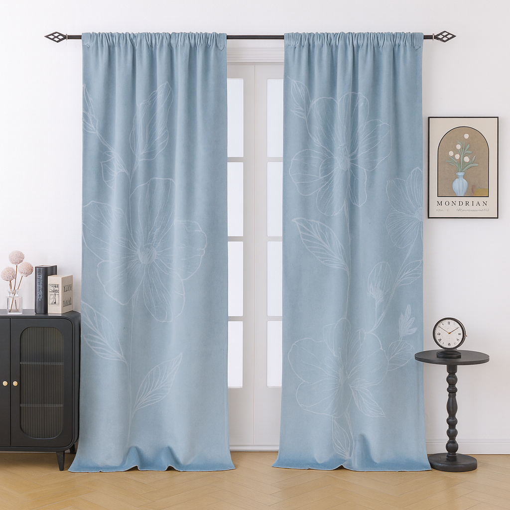 Custom-made floral curtains · Magnolia