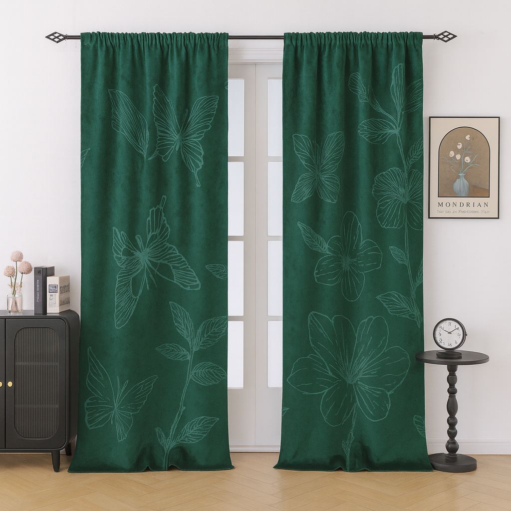 Custom-made floral curtains · Magnolia