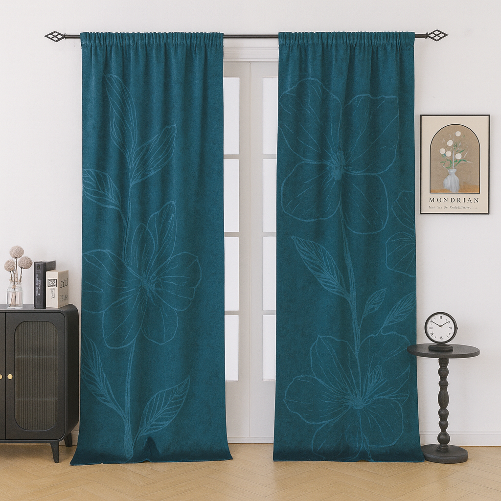 Custom-made floral curtains · Magnolia