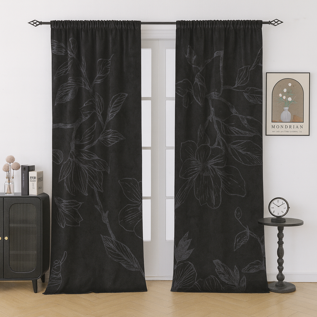Custom-made floral curtains · Magnolia
