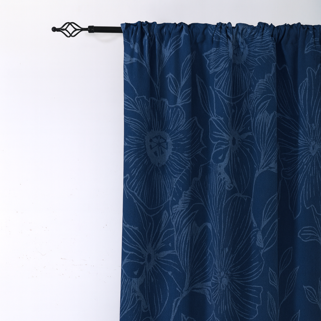 Rideau occultant jacquard à motif floral sur mesure · Magnolia