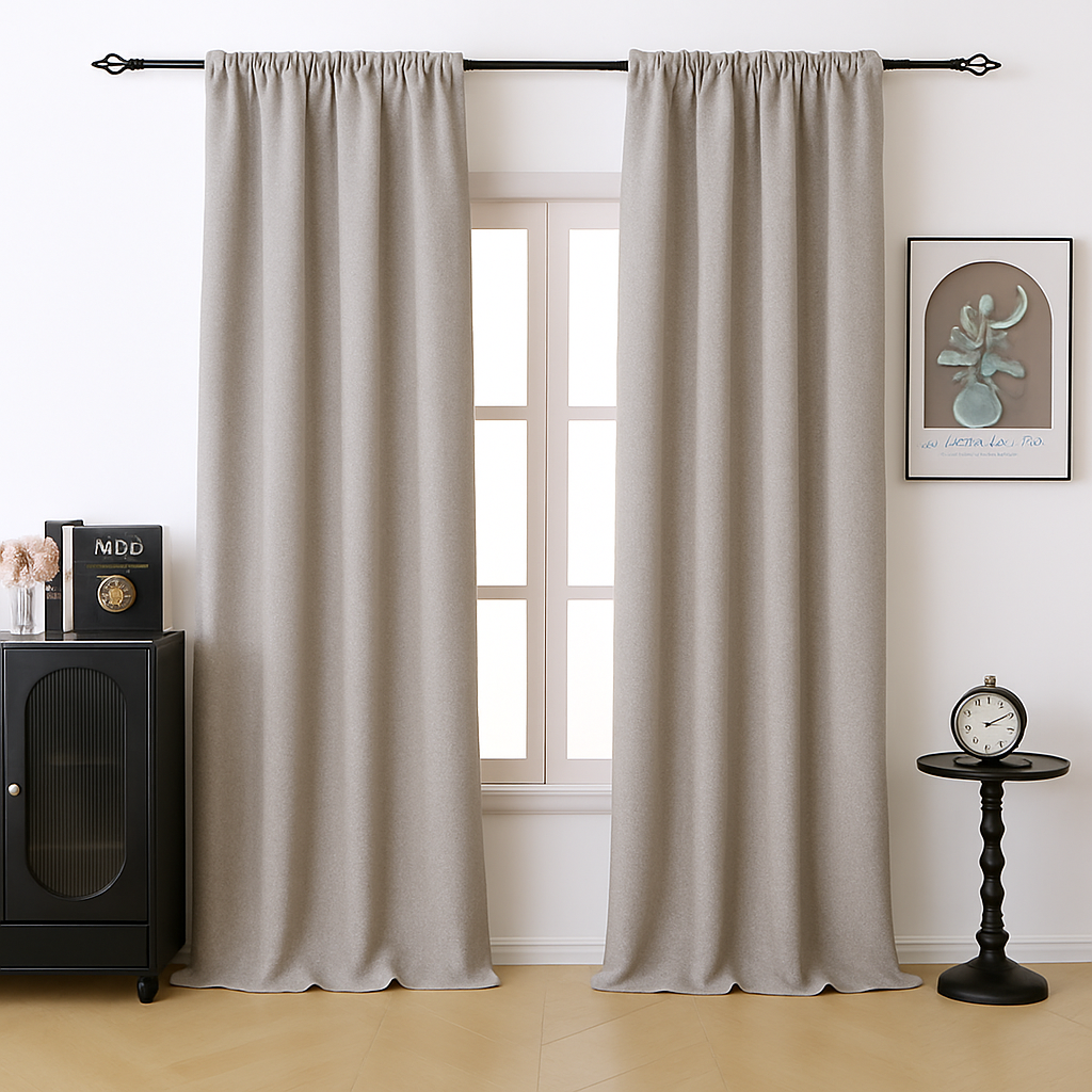Custom-made velvet blackout curtains · Nero